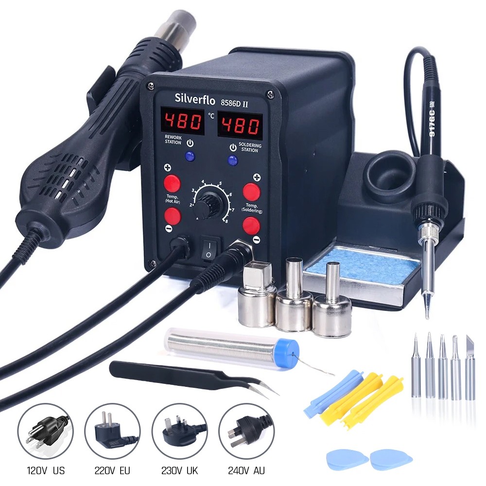 T12 Soldering Station Oled - Estación de soldadura Silverflo 8586D Estación