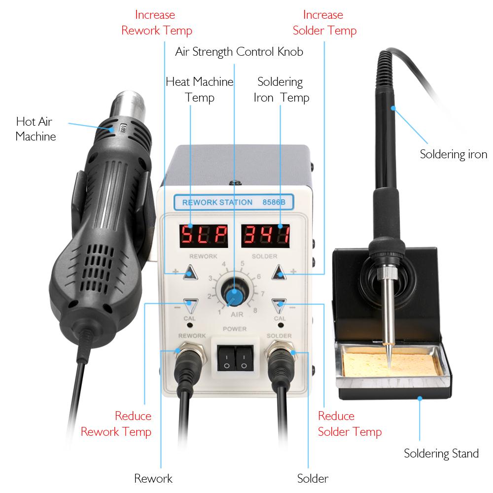 Estación de Soldadura y Desold - 2 In 1 Soldering Rework Station 750W reseña y precio