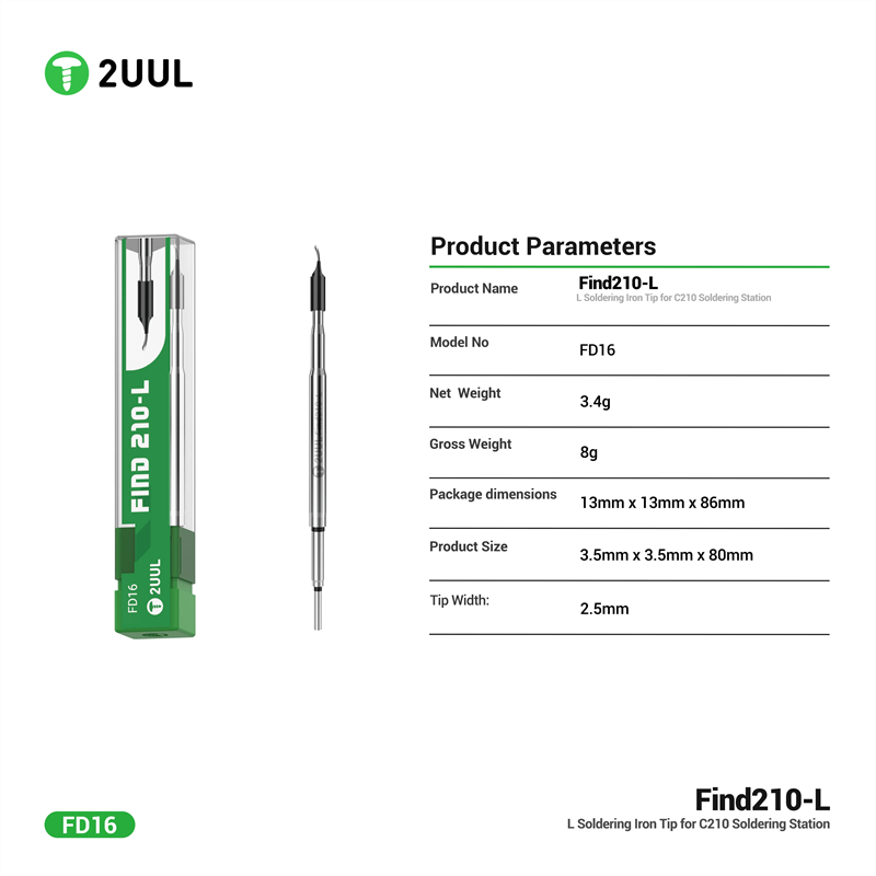 2UUL FD16 Find210-L: punta de  - C210 Precision Soldering Station reseña y precio